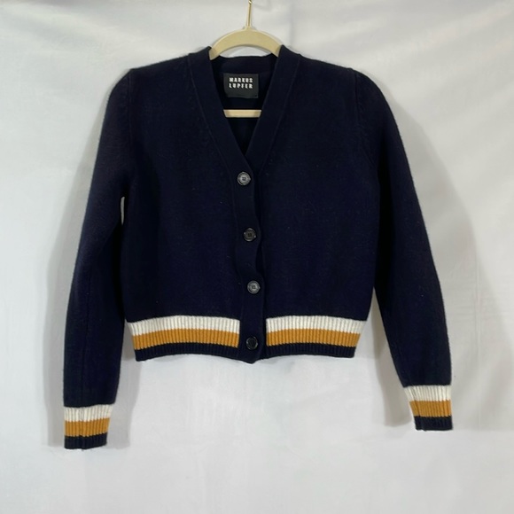 Markus Lupfer Cardigan Sweater Size M 100% Lambswool EUC - Picture 1 of 8